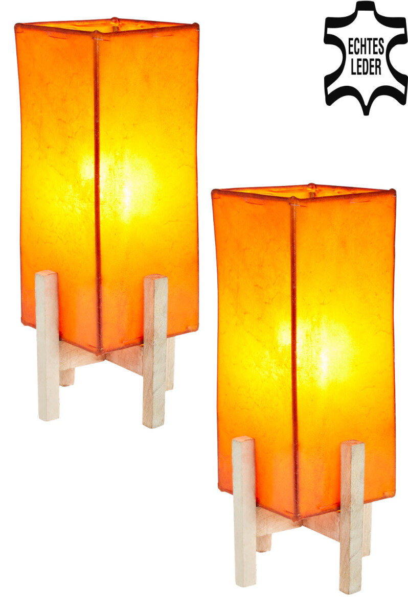 Set van 2 Janka-tafellampen, oranje met  box