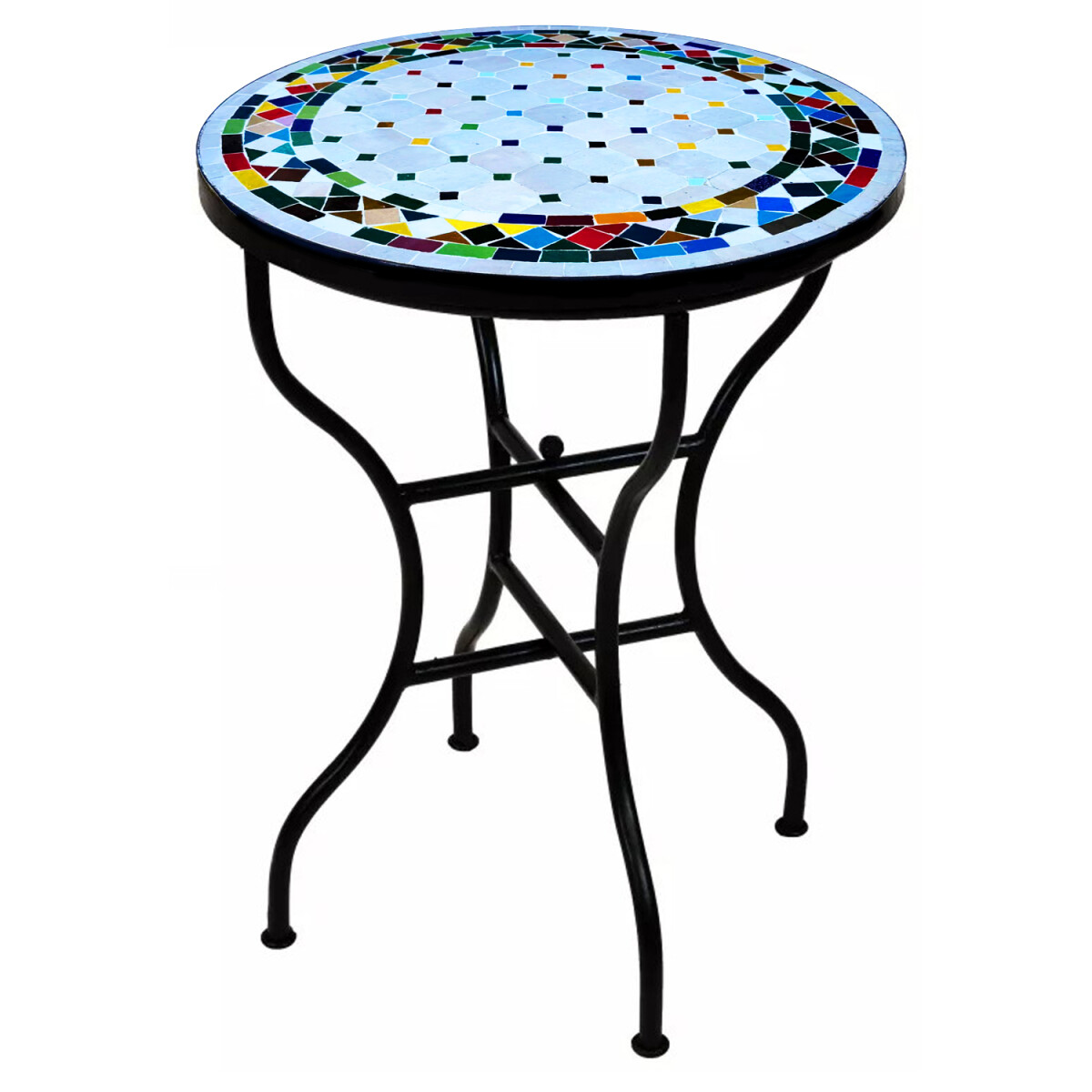 Marokkaanse mozaïektafel Marrakesh, beige-bonte, &Oslas