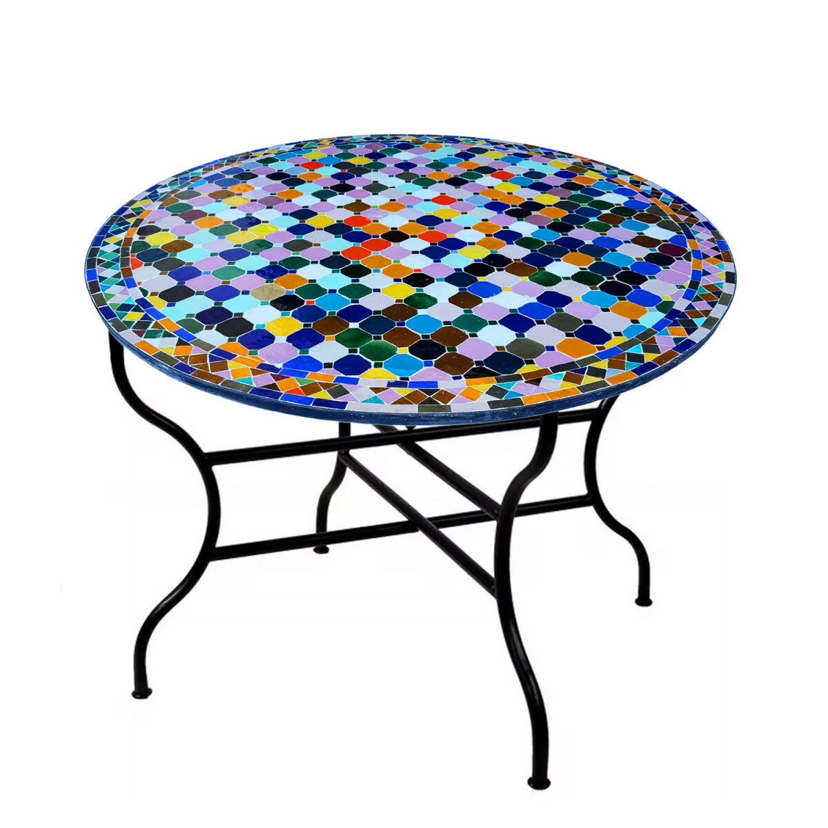 Marokkaanse mozaïektafel Marrakesh, kleurrijk, 120 cm |