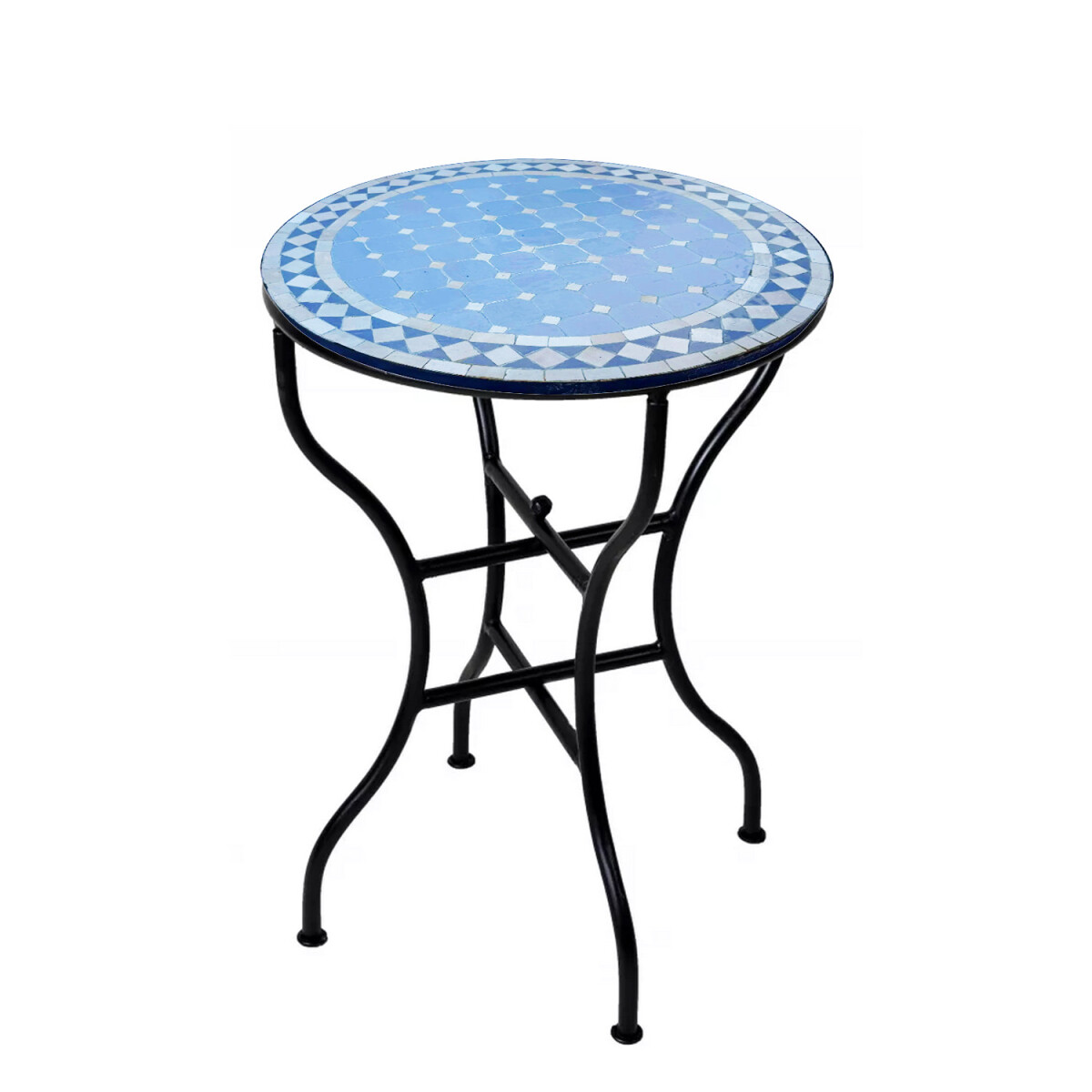 Marokkaanse mozaïektafel Marrakesh Blauw Ø60 cm 