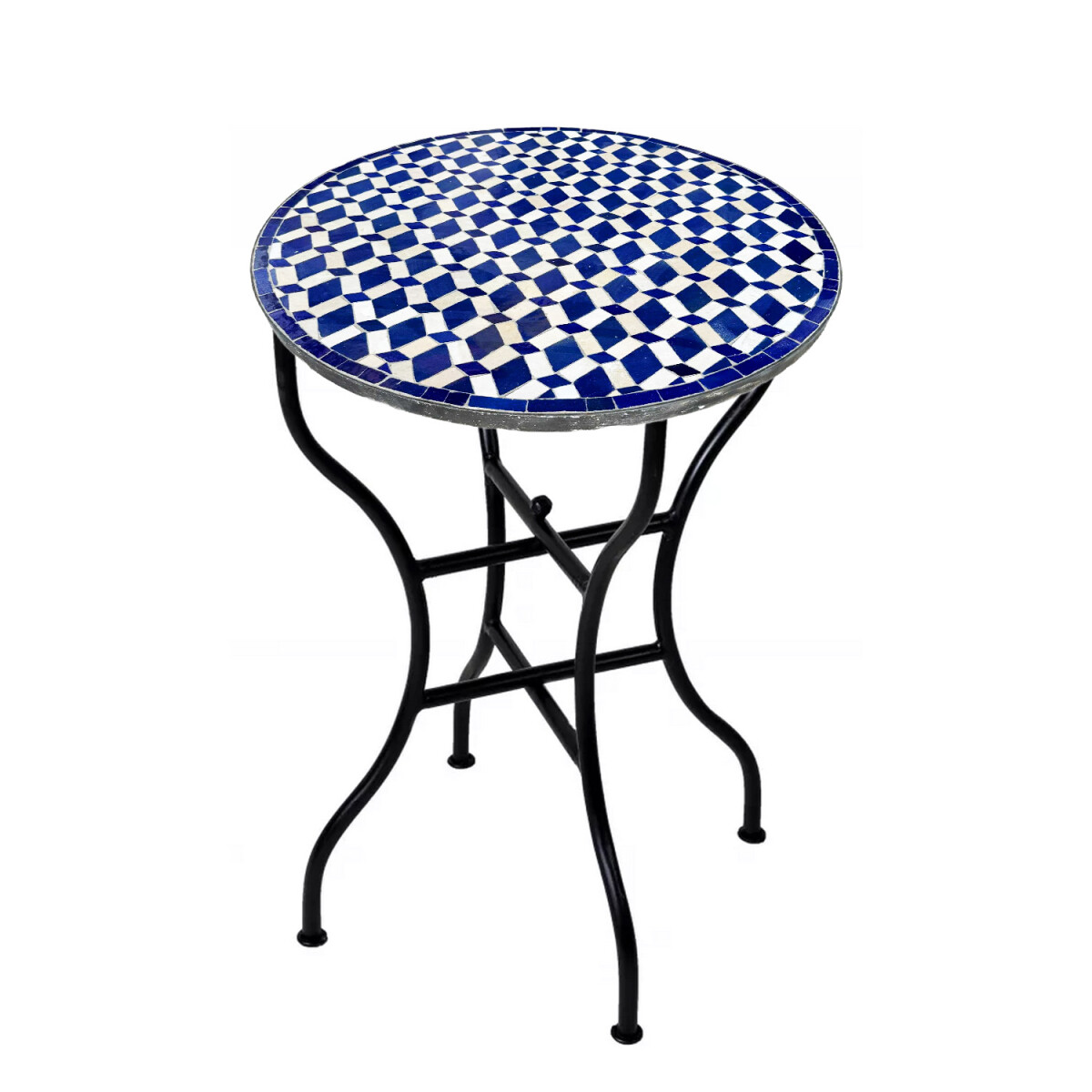 Marokkaanse mozaïektafel Moro Blauw Wit Ø60 cm |