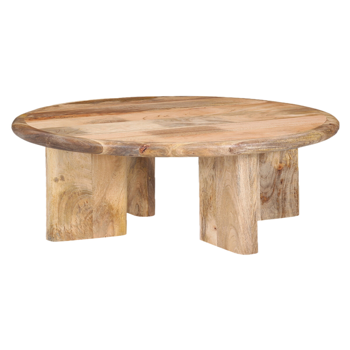 Salontafel Absa 80 cm, mangohout, rond, handgemaakt, Scandin