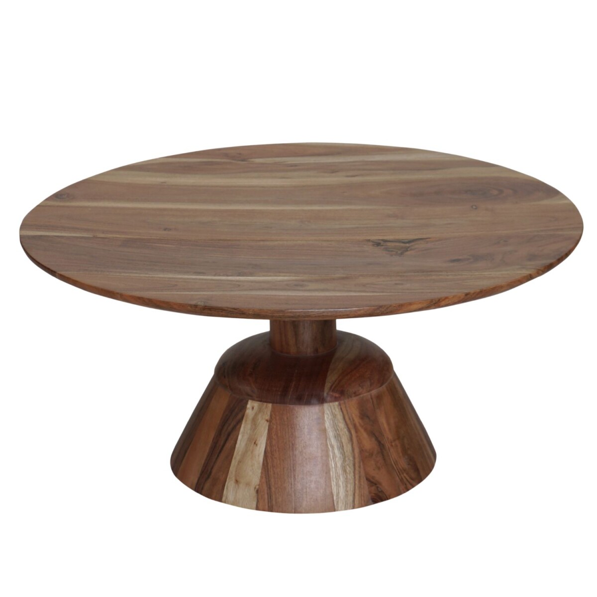 Salontafel Adisa 76 cm, mangohout, rond, handgemaakt, mid-ce