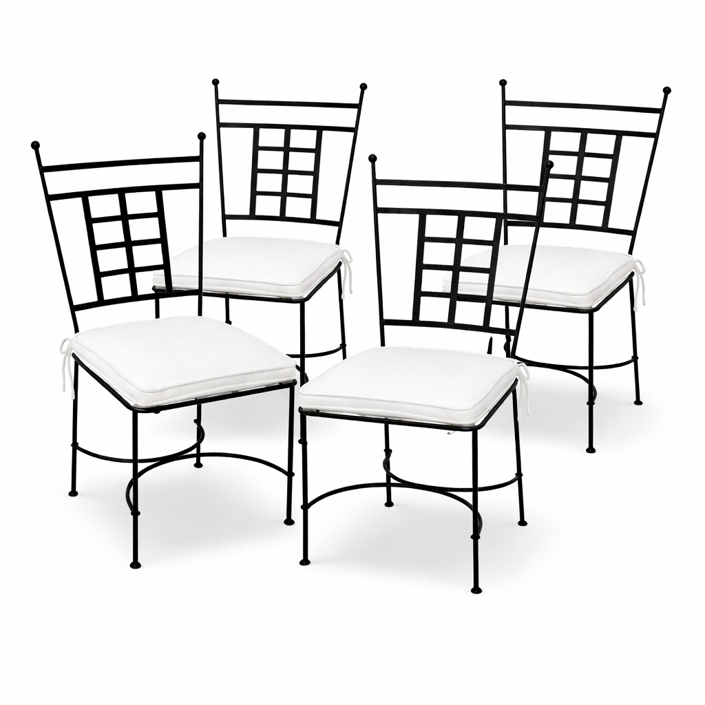 Set van 4 ijzeren stoelen Athen, handgemaakt | Mediterrane t
