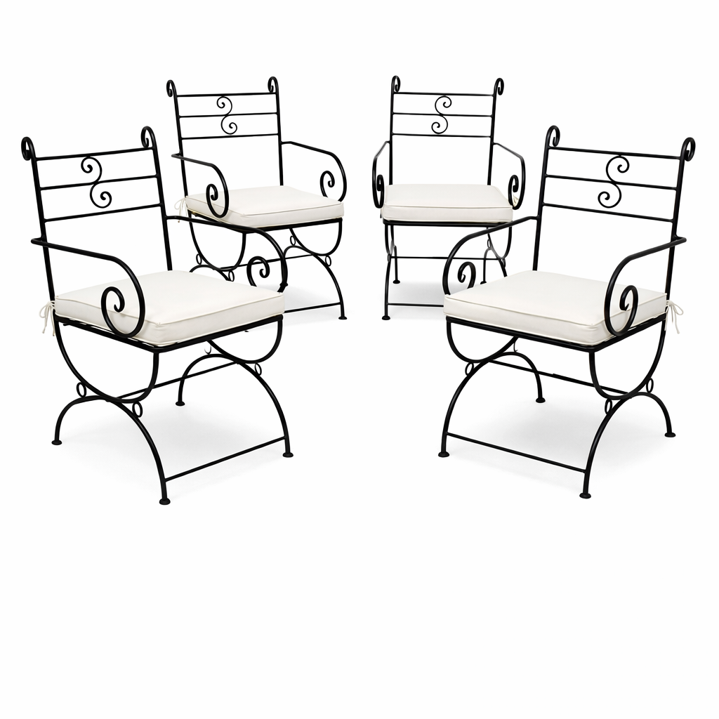 Set van 4 ijzeren stoelen Almagro, handgemaakt | Mediterrane