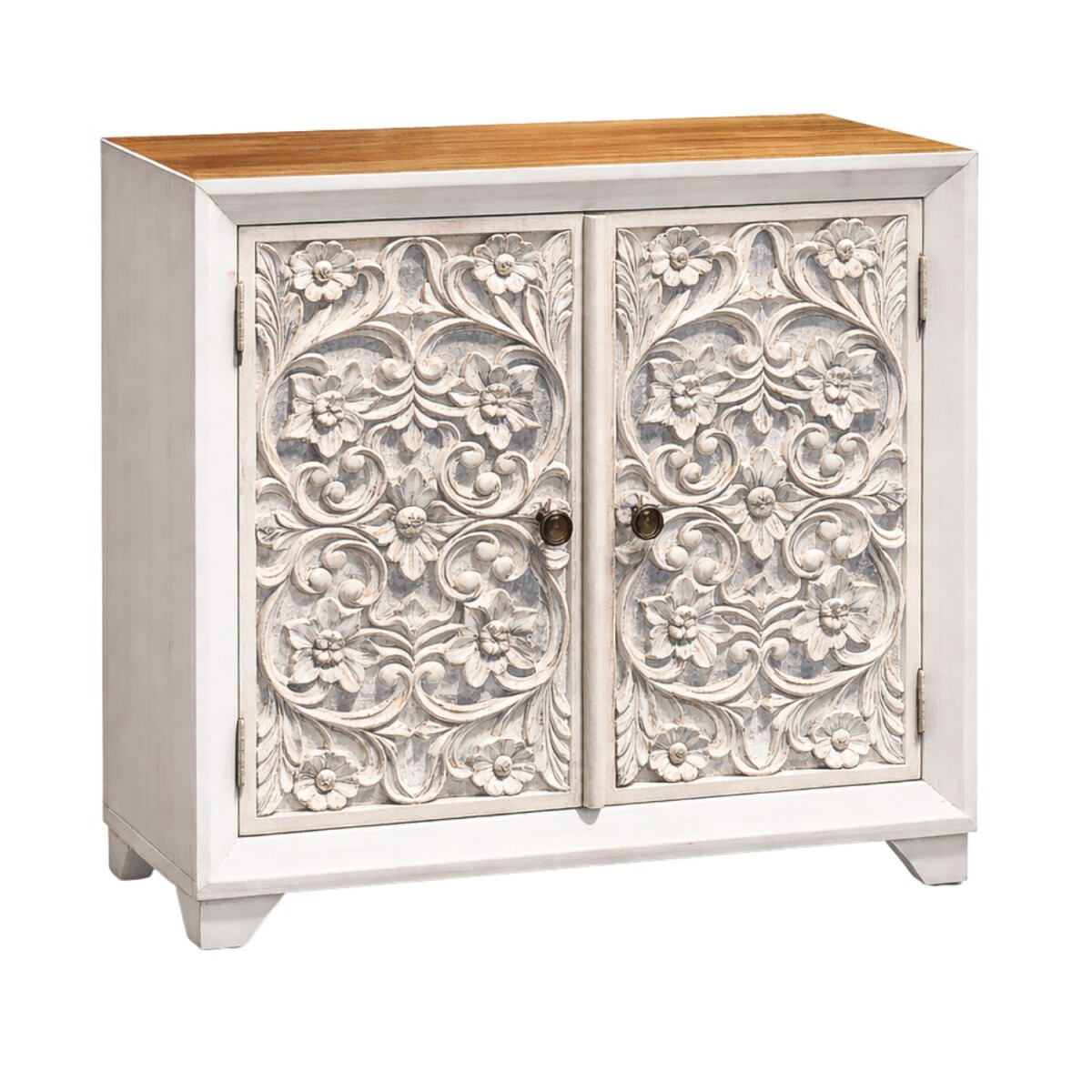 Madan-ladekast van massief hout, met de hand gesneden, boho-