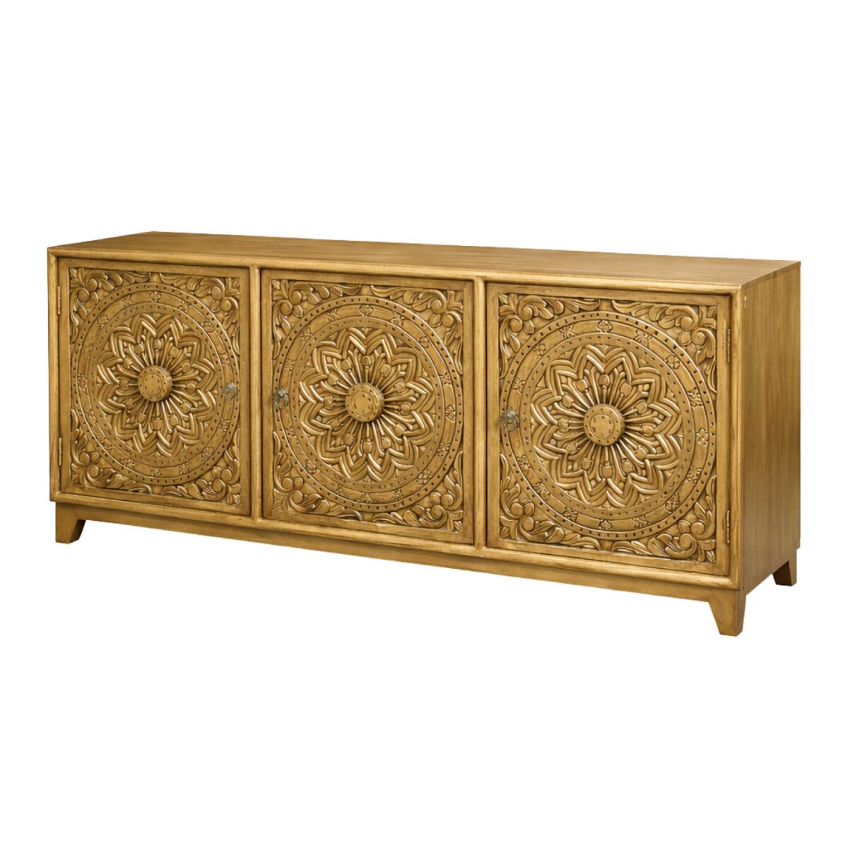 Reva-dressoir van massief hout, met de hand gesneden, boho-v