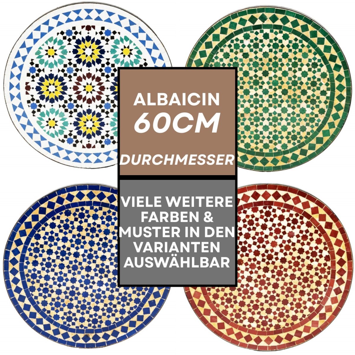 Marokkaanse mozaïektafel Albaicin Ø60 cm | Handg