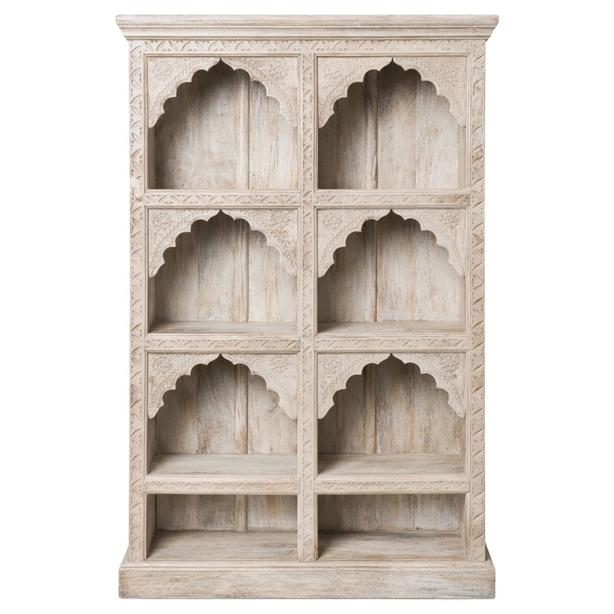 Boekenkast Rinara wit 160 cm massief hout Boho