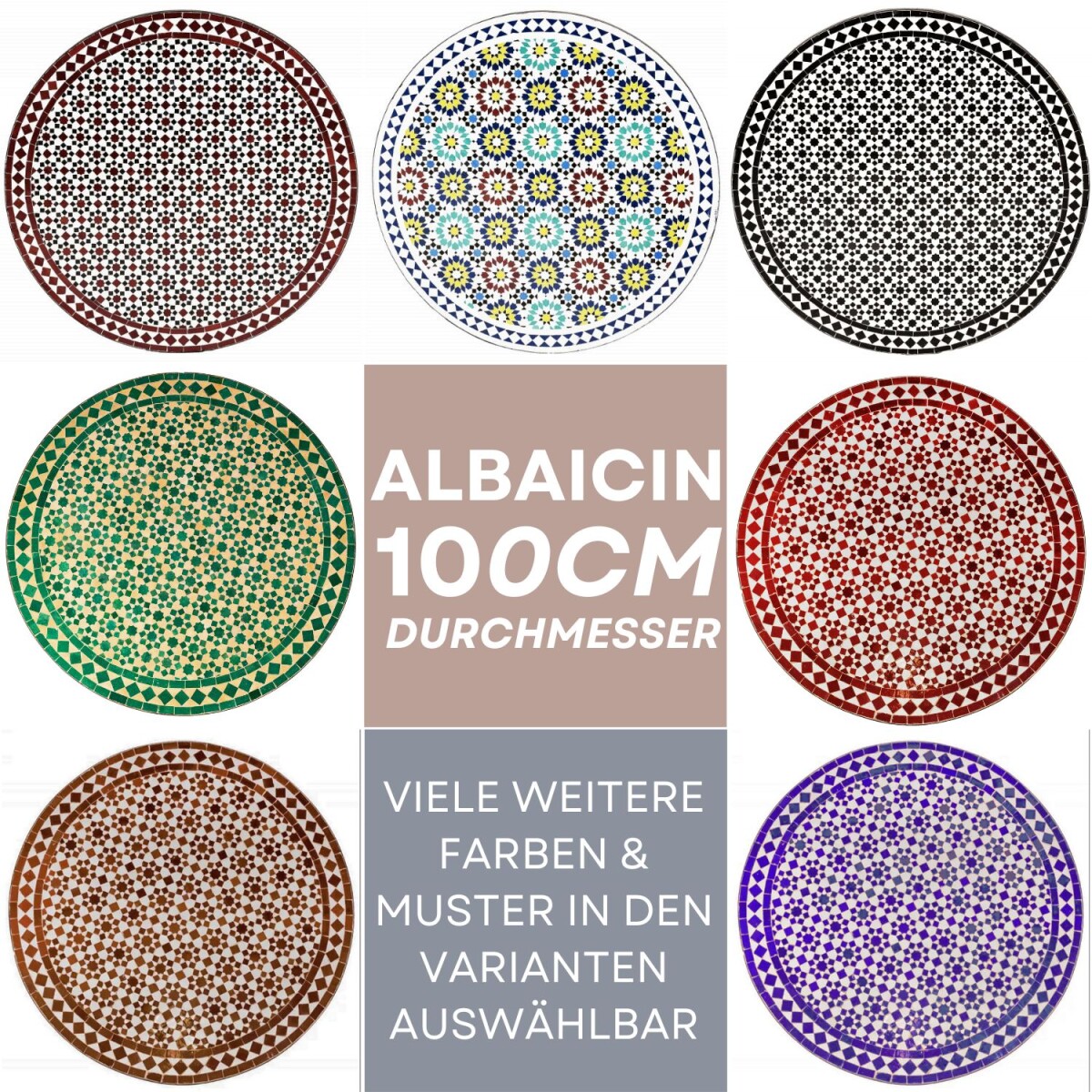 Marokkaanse moza&iuml;ektafel Albaicin 100 cm |...