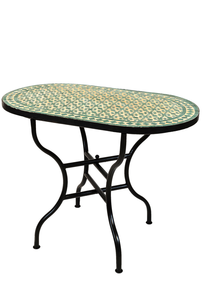 Marokkaanse mozaïektafel Albaicin beige-groen 100x60 cm
